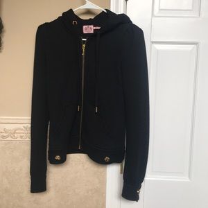 Black Juicy Zip up hoodie with gold buttons Size S